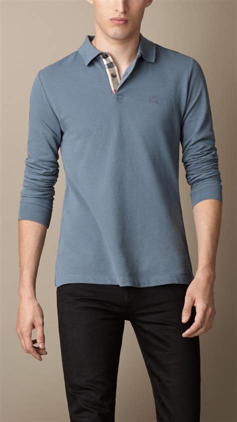 burberry long sleeve t shirt men|burberry long sleeve polo shirt.